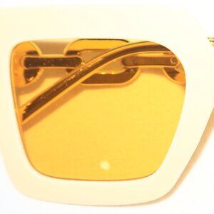 High Fashion White and Gold Large Frame Oversized Women's Sunglasses